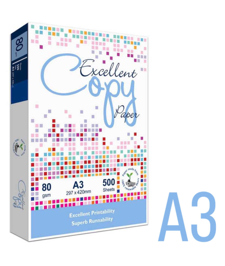 Carta Fotocopie A3 EXECELLENT 80GR - Risma da 500